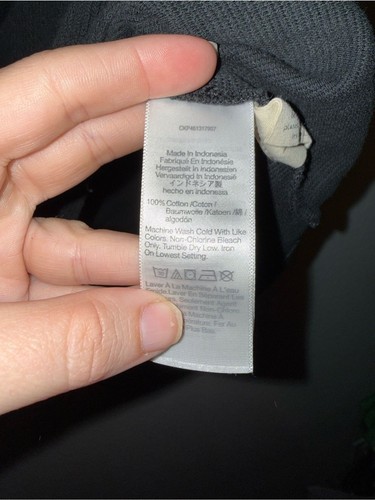 Madewell Organic Cotton Peekaboo Back Crop Tank Top Black XL Minimalist - Picture 6 of 6