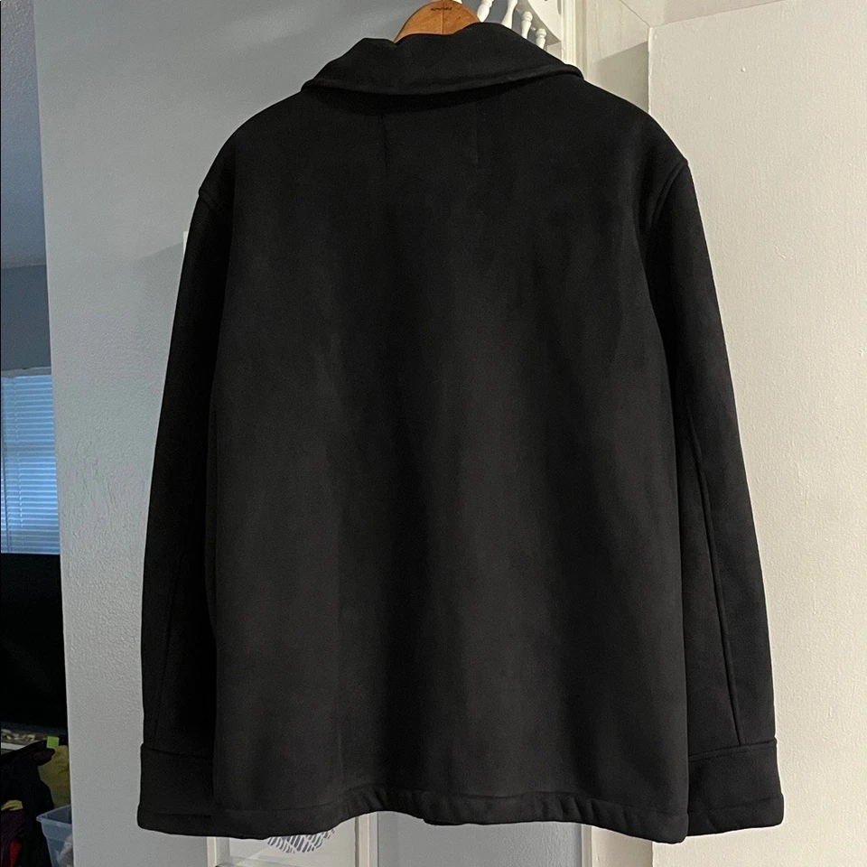 Perry Ellis Portfolio Men’s Faux Suede Faux Fur Trim Heavyweight Coat Size XL - Image 2 of 4