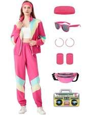 80s Tracksuit for Women Windbreaker Suit 80s 90s Outfit for Women Color Block...