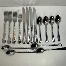 16- Reed & Barton Heritage Mint Old English Hammered 4 Piece Place Setting 18/10