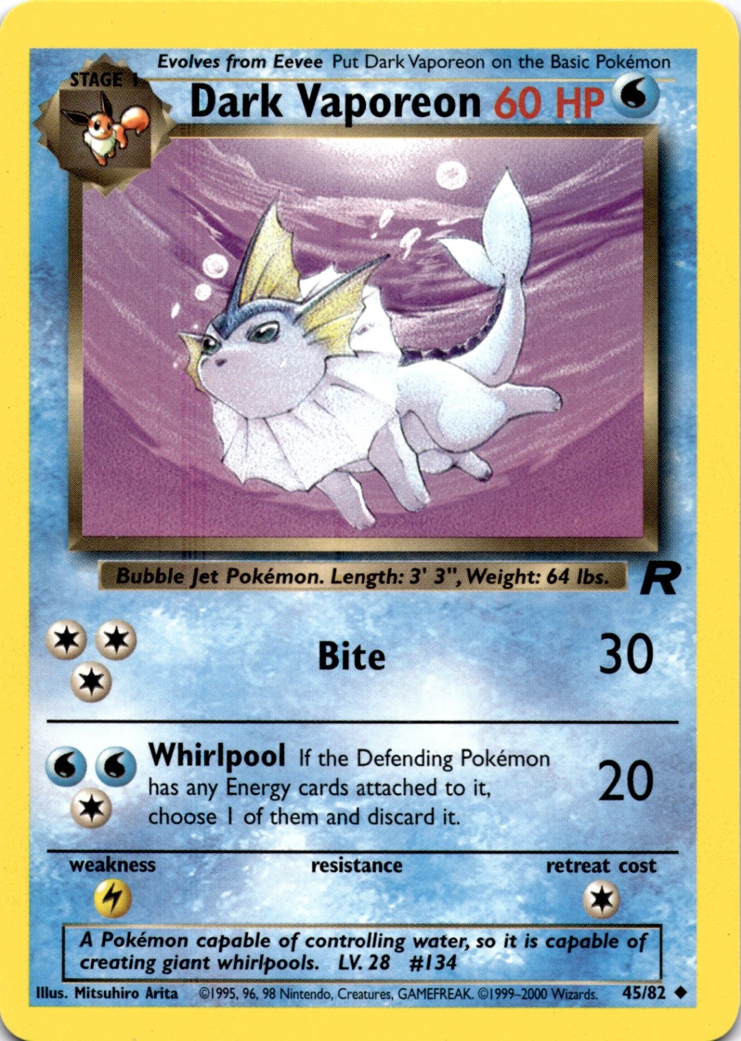 Dark Vaporeon Non Holo Legendary Collection 009/110 NM