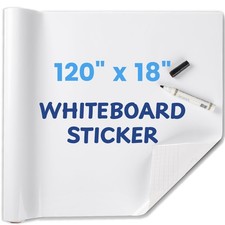 Whiteboard Sticker for Wall, 120" x 18" No Ghosting Peel and Stick Dry Erase ...