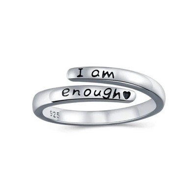 I am enough Silver ring Ring Depression Awareness Self Care Affirmation