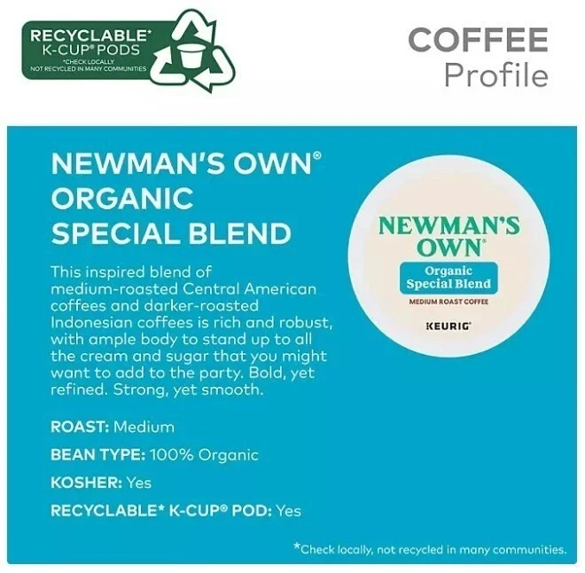 Newman's Own Organics Coffee Special Blend K-Cup Pod, 80-count - Image 2 of 4