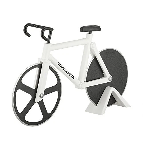 Bicycle Pizza Cutter - TOUR de PIZZA - Dual Stainless Steel Non-Stick Cutting