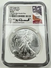 1997 $1 American Eagle NGC MS69 1oz Silver Coin Stuck in 1996 - Kenneth B. Sig