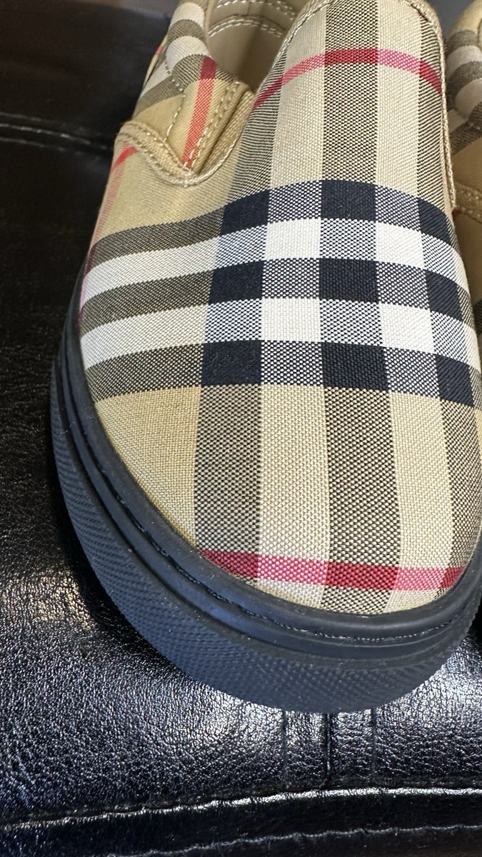 Childrens Burberry Slip On Canvas Loafer Shoes NEW Size EU26 