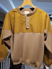Filson Waterfowl Henley Guide 100 Wool Sweater Pullover Wool 90s Vtg Tan New