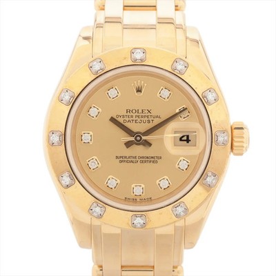 Rolex Datejust Pearlmaster 80318G YG YG AT Champagne-Face