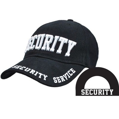 SECURITY SERVICE 3D LETTERS BLACK EMBROIDERED Cotton Hat Cap