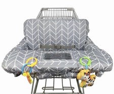 IcoPuca Shopping Cart, High Chair, Reversible Seat Cover, Anti Slip Design, Gray