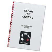 Image of 5 Star Office Comb Binding Covers PVC 200 Micron A4 Clear (Pack of 100)