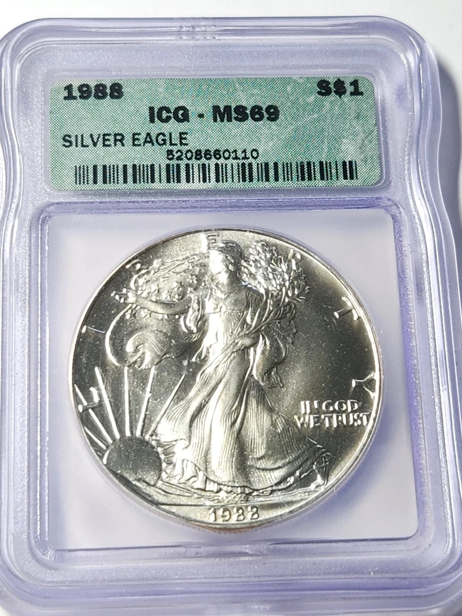 American Eagle MS 69 Graded 1988 Silver Bullion Coins for sale | eBay
