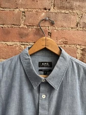 APC Men's Chambray Shirt, Sz Large, 100% Cotton Great Piece