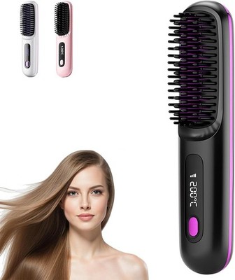 Go Brush Pro, tragbare Glättbürste für Haarstyling, Gobrush Pro Hair, Rech