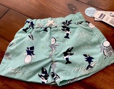 Wippette Baby Kids Boys 24M Swim Shorts Trunks Inner Brief Swim Green Blue Shark