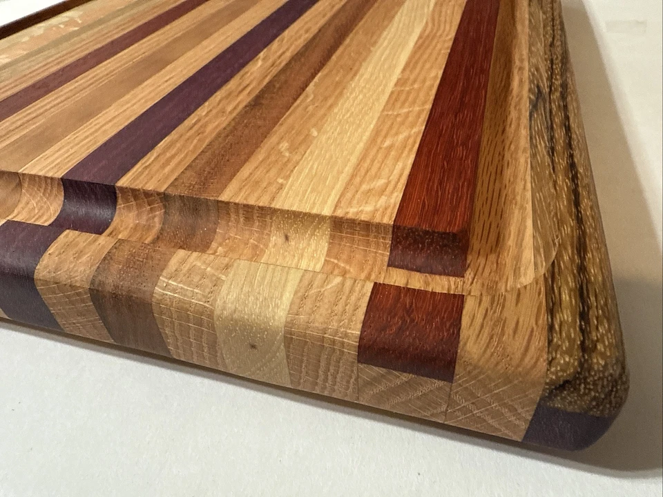 Edge Grain Exotic Solid Hardwood Species Cutting Board - Image 4 of 4