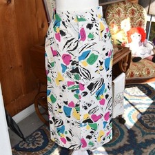 Vintage 80s 90s Lemond  Abstract Cotton Skirt Deadstock NOS Memphis Print USA M