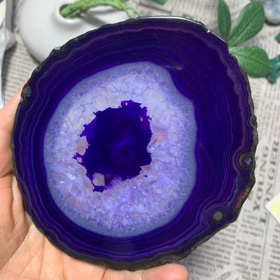 173g   Natural high quality agate quartz  slice crystal mineral