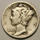 1931 S Mercury Dime 90% Silver VG-F   "Actual Coin Pictured - Not Cleaned"