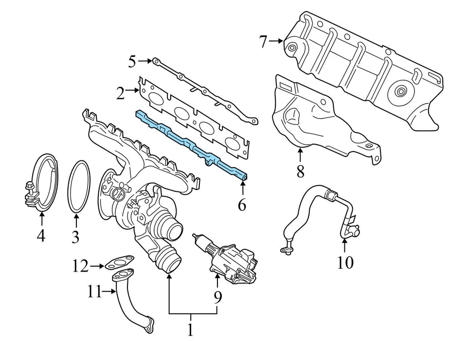 BMW 330I GT XDRIVE 2017-2019 2,0 L - Soporte de montaje turbocompresor Foto 3 de 4