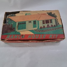 Plasticville - O-O27 - 1603 Ranch House - WHITE Sides Blue Roof. Original Box