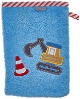 Frottee-Waschhandschuh Kinder Bagger Blau 15X20Cm Unisex Playshoes 340097