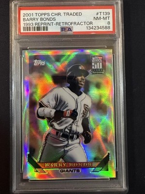 #T139 Barry Bonds 2001 Topps Traded & Rookies Giants Chrome Retrofractors