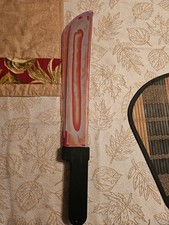 Halloween Bleeding Machete Costume New Accessory Plastic Prop Jason Slasher