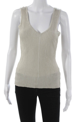Generation Love Womens Basic Ivory V-Neck Tank Size S