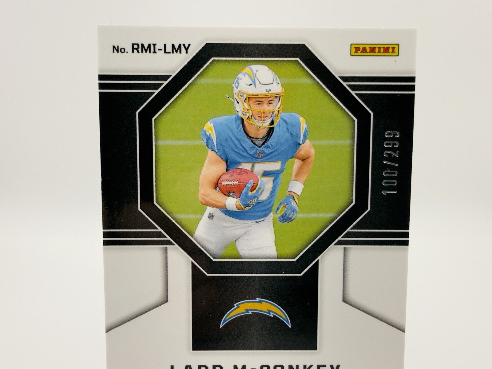Ladd McConkey RPA 2024 NFL Panini Obsidian RC RMI-LMY RPA /299 LA Chargers view 3