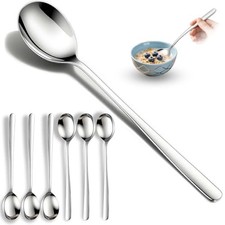 Set of 6 Premium Korean Soup Spoons, 8 Inch