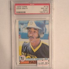 Topps 1979 Ozzie Smith Rookie #116 Padres Base Set PSA 8 Baseball Card. rookie card picture
