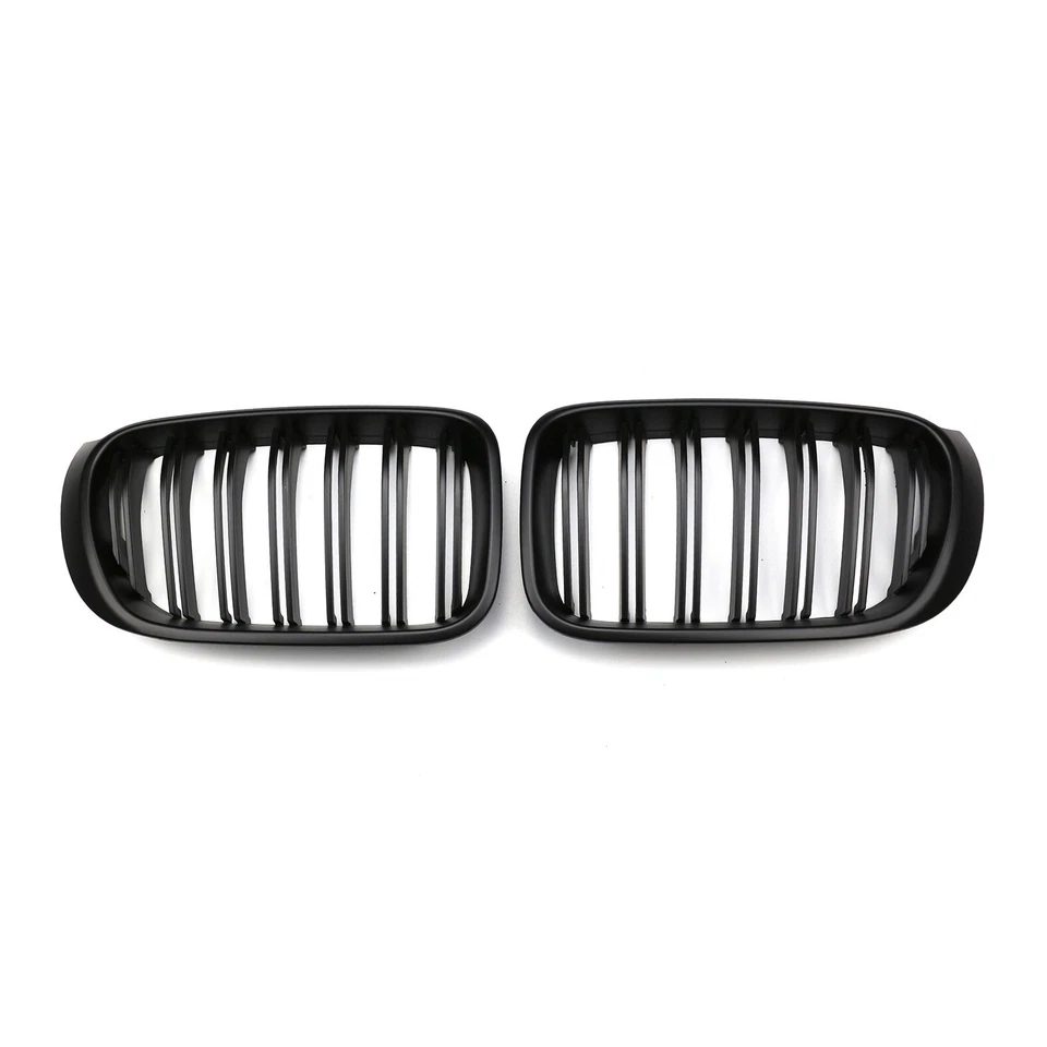 Dual Line Matte Black Front Grille For 2014-2018 BMW X3 X4 F25 F26 SUV LCI 2PCS - Image 2 of 4