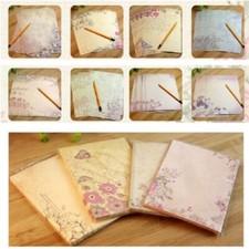 50PCS Romance Writing Letter Paper Stationery Retro Floral Crafts Invitation Kit