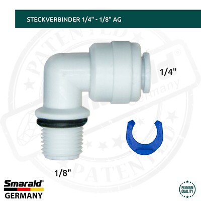 L - Verbindungsstück 1/4'' - 1/8'' AG m. O-Ring Wasserfilter Umkehrosmose Aquarium