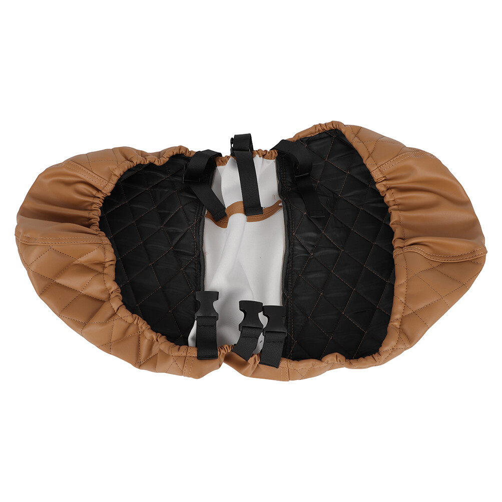 For EZGO TXT Leather Cover Golf Cart Front Seat Cover Brown Checkered