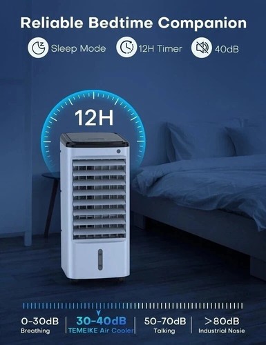 TEMEIKE Evaporative Air Cooler, Swamp Cooler Air Conditioner w/12H Timer,White - Picture 8 of 9