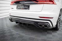 Mittlerer Diffusor Heck Ansatz DTM Look FüR Audi SQ8 Mk1 Schwarz Hochglanz