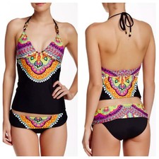 NWT $180 TRINA TURK Nuevo Sol Sz 6 Tankini Top & Sz 8 Sash Hipster Bottom