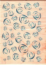 Inkadinkado DOODLE SWIRLS Wood Mounted Rubber Stamp Flowers Floral