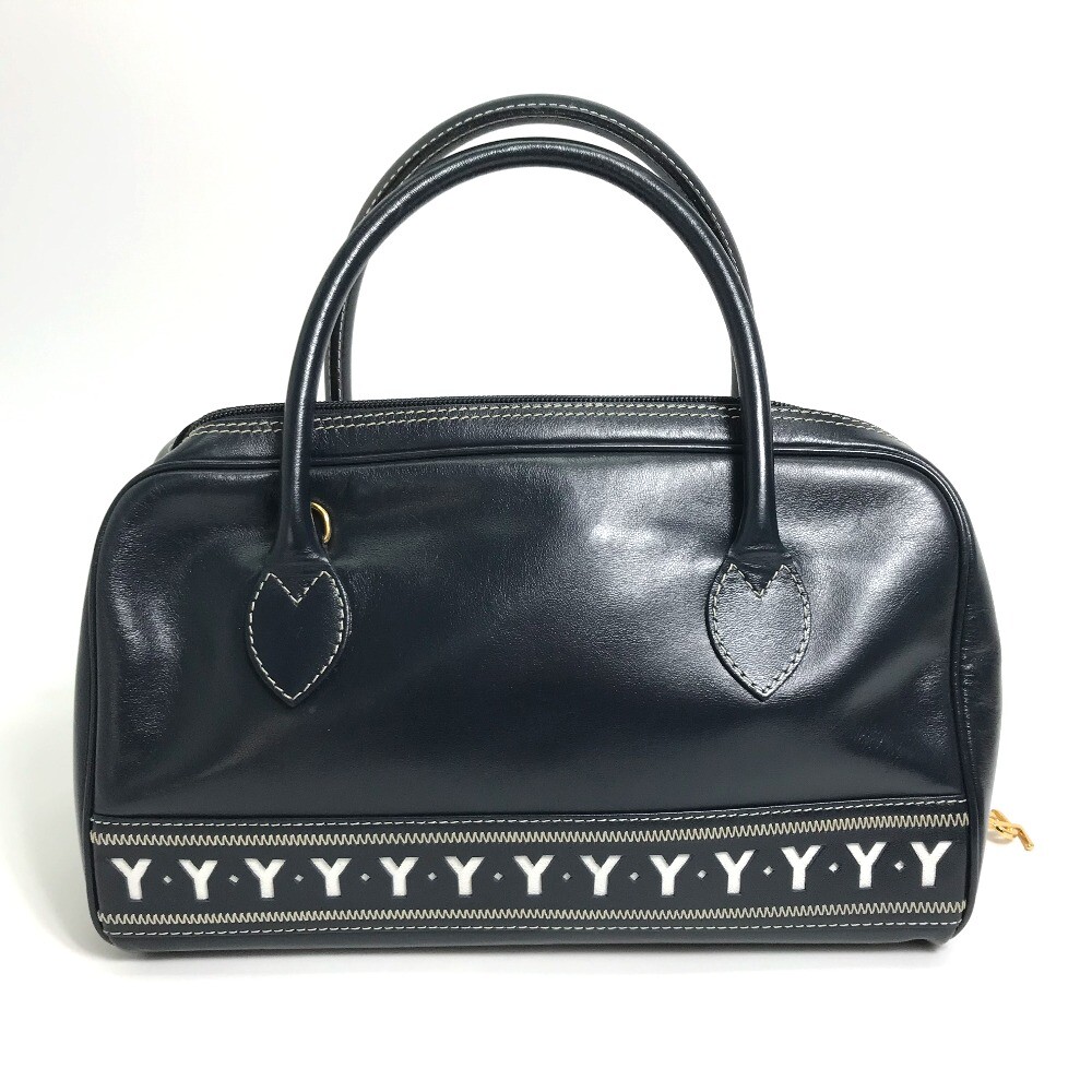 YVES SAINT LAURENT Y Motif Borsa a mano con cinturino bianco blu navy