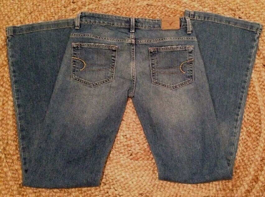 Eagleデニムsize2 AMERICAN EAGLE Jeans Womens Size 2 L Boy Fit Blue Denim