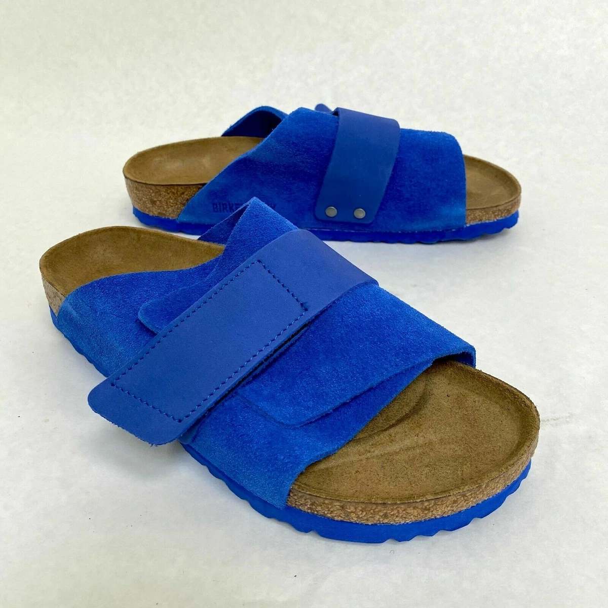 Birkenstock Kids Kyoto Suede Nubuck Ultra Blue One-strap Sandals