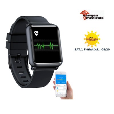 newgen medicals Fitness-Uhr mit EKG- Blutdruckanzeige
