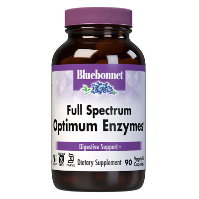 Bluebonnet Full Spectrum Optimum Enzymes 90 Veg Capsules, digestive support