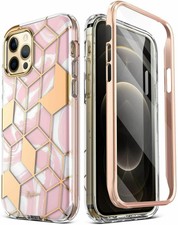iPhone 12 Pro Max Case with Built-in-Screen Protector Shockproof Cover Pink