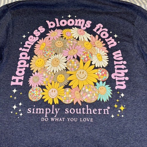 Simply Southern Small Long Sleeve "HAPPINESS BLOOMS "... NWT Closeout Design - Picture 6 of 8