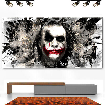 Hochwertiger Kunstdruck XXL Leinwand Joker Abstrakt Schurke Bilder Wandbilder