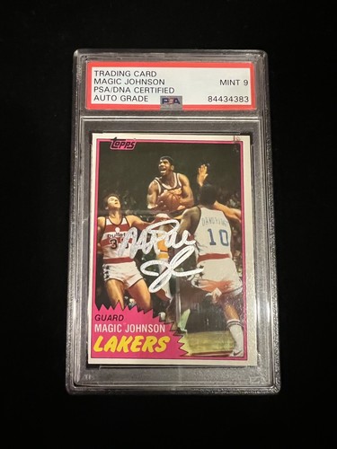 Autographed Magic Johnson Signed 1981 Topps #21 Lakers HOF PSA/DNA AUTO MINT 9 - Picture 5 of 5